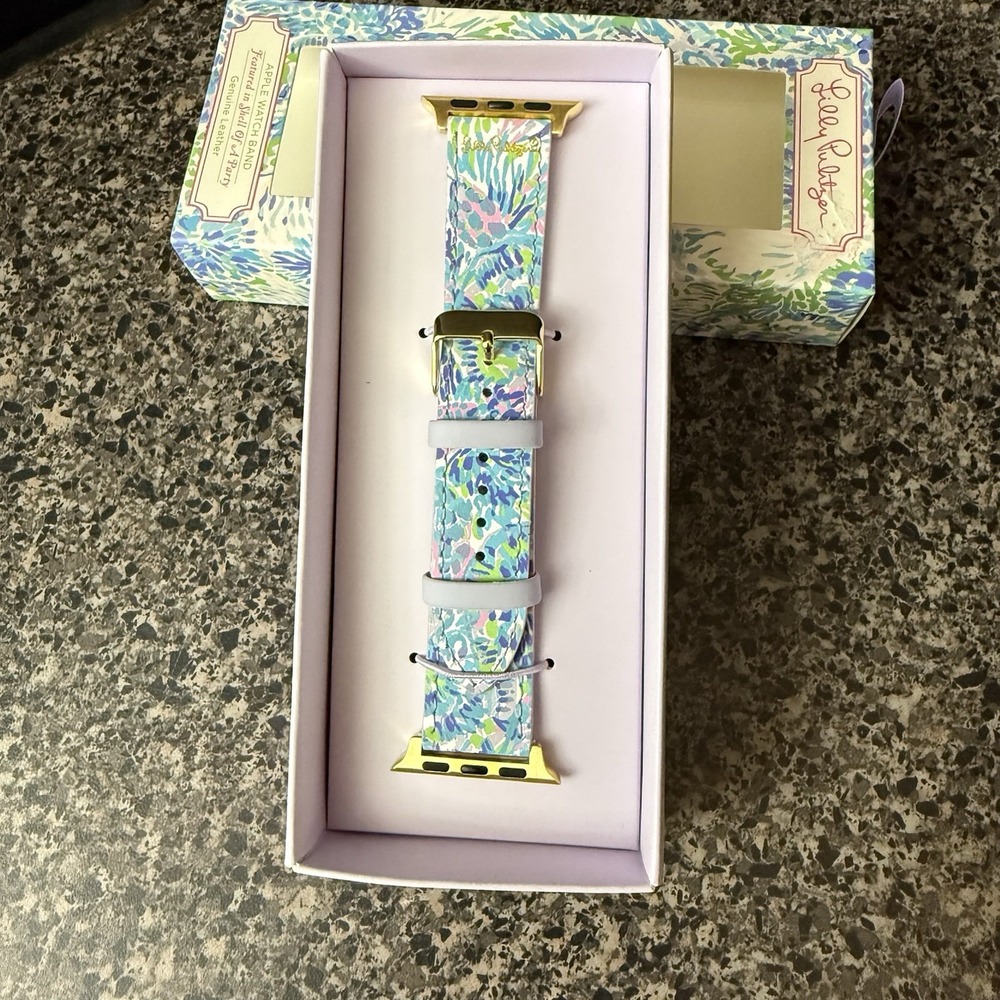 Lilly Pulitzer Leather Apple Watch Strap Band 38mm/40mm Shell Of A Party Multi - Picture 6 of 10